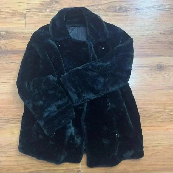 Vintage Double-breasted Faux Fur  Coat - Picture 3 of 10